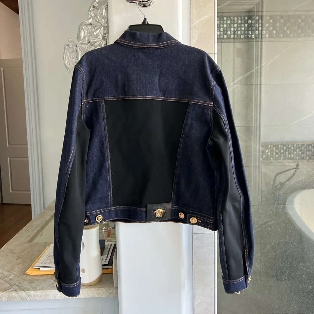 Versace paneled contrast-stitch denim jacket - Picture 7 of 15